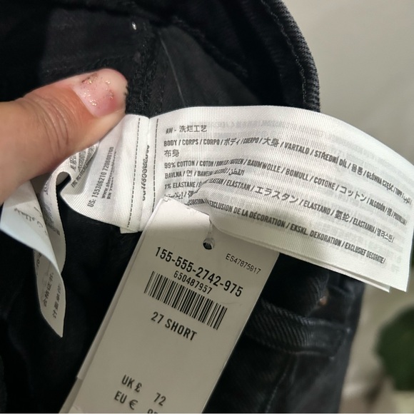 NWT Abercrombie & Fitch 90s ultra high rise straight asymmetrical fly black - Picture 5 of 12